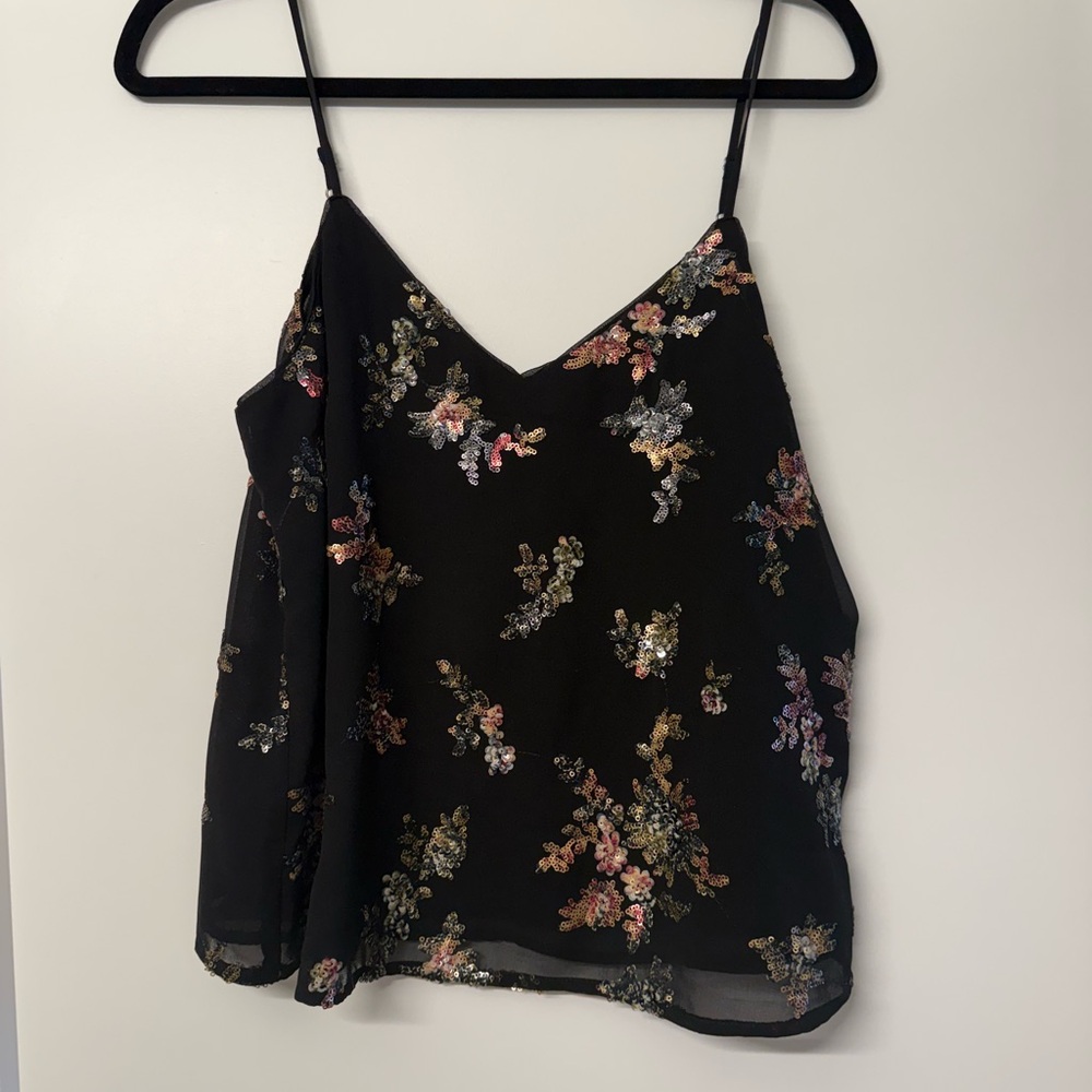 Banana Republic Black Floral Blouse